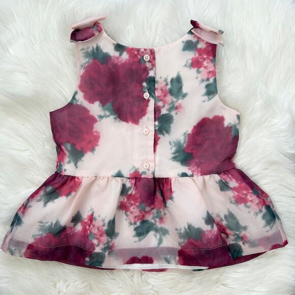 JANIE AND JACK Floral Peplum Top Girls Size 5 Christmas Holiday Easter Fancy - Picture 3 of 5